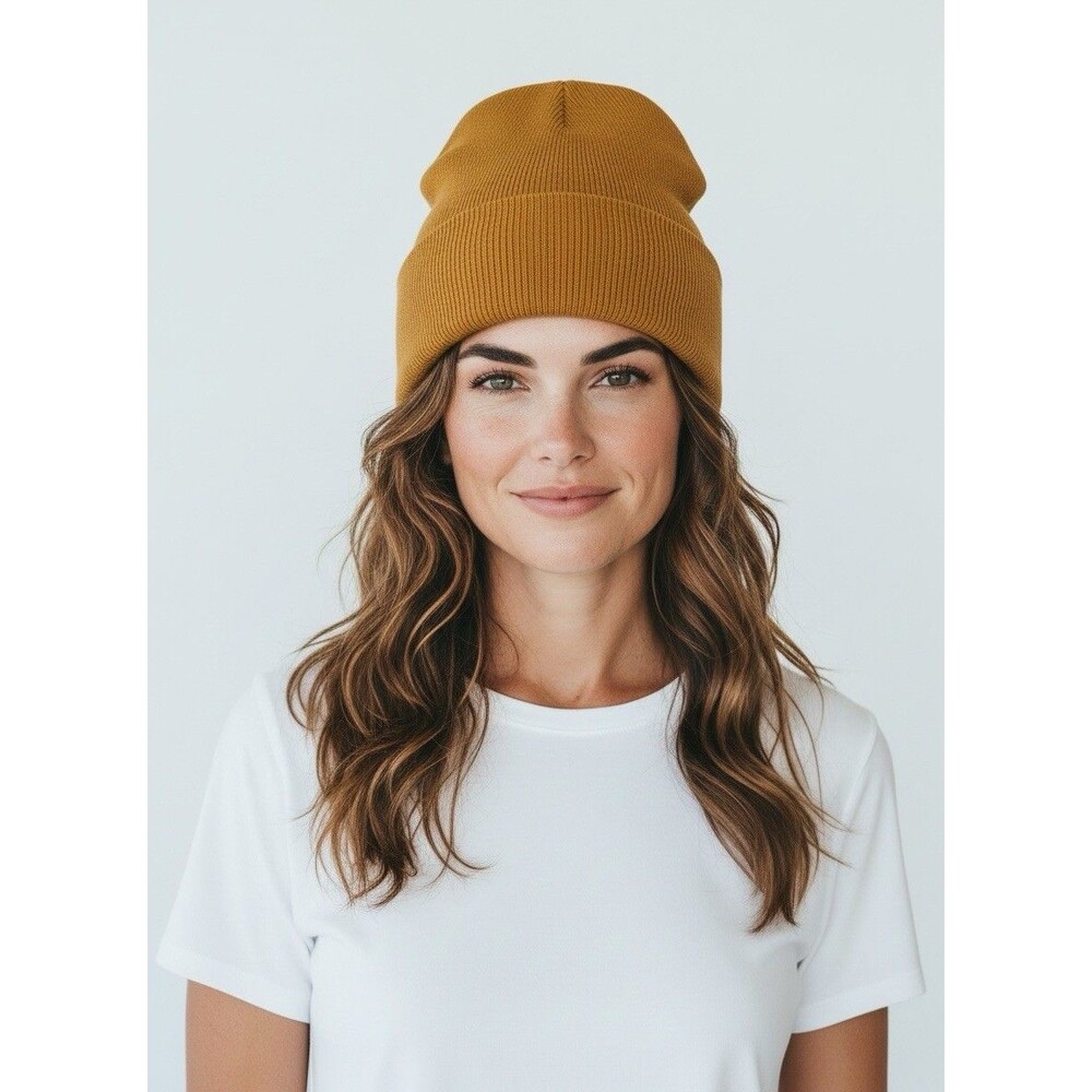 Maeve Anthropologie Knit Beanie Unisex OS Brown Ribbed Soft Minimalist